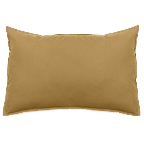 Taie D'oreiller Palace Pur Coton Lavé 50x70 Cm Uni Marron Houblon