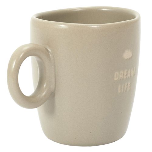 Lot De 3 Mugs En Grès Avec Message Collection Minimalist Beige