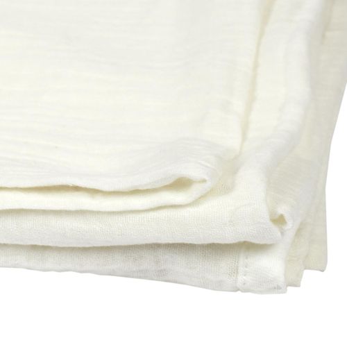 Plaid 120x150 Cm Collection Eclosion Gaze De Coton Blanc Craie