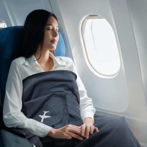 Plaid De Voyage Collection Avion 120x150 Cm Coloris Gris