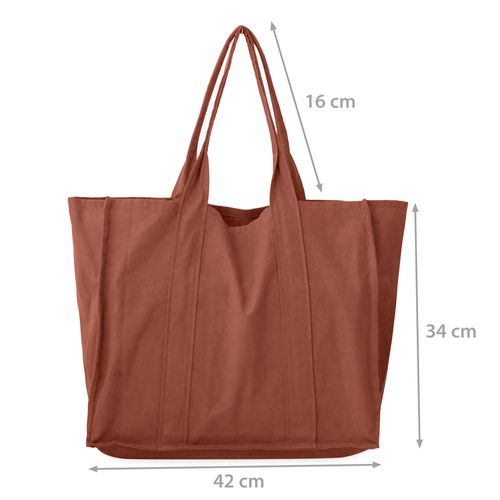 Sac De Plage En Lin Et Coton Lavé 42x34 Cm Atakama Marron Camel