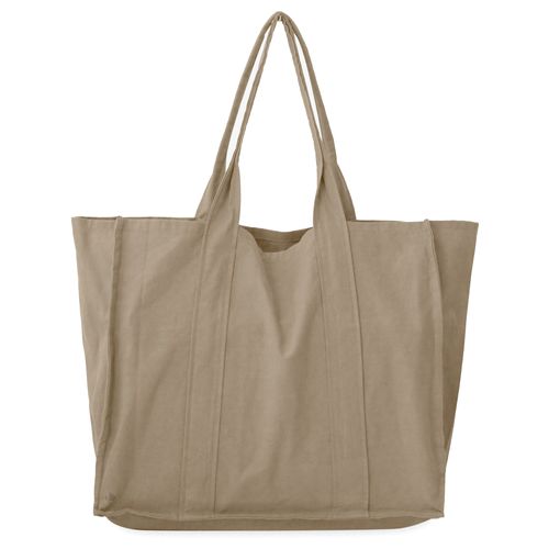Sac De Plage En Lin Et Coton Lavé 42x34 Cm Atakama Marron Camel