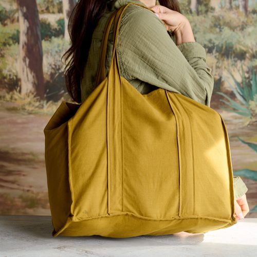 Maxi Sac De Plage Lin Et Coton 50x40 Cm Atakama Marron Terre Cuite