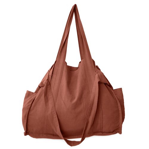 Maxi Sac De Plage Lin Et Coton 50x40 Cm Atakama Marron Terre Cuite