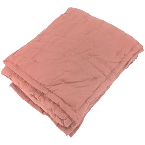 Plaid 150x200 Cm Celeste Microfibre Points Brodés Rose Pêche