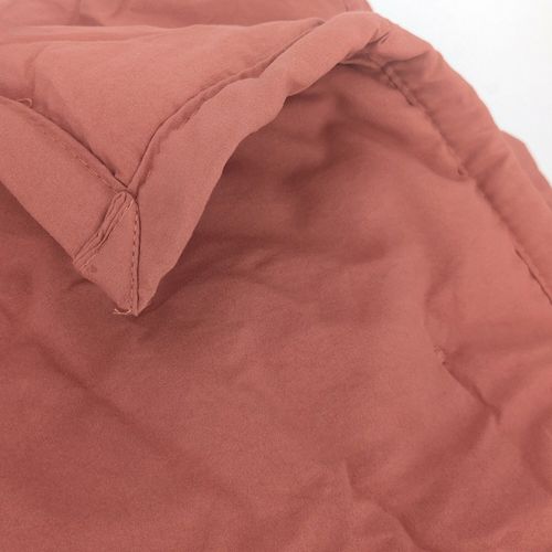 Couvre-lit 240x260 Cm Celeste Velours Piquage Points Brodés Rose Pêche