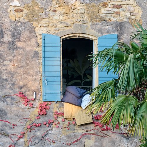 Couvre-lit 220x240 Cm Celeste Velours Piquage Points Brodés Rose Pêche