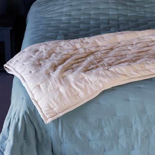 Plaid 150x200 Cm Celeste Microfibre Points Brodés Bleu Orage