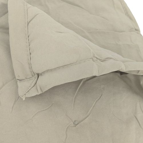 Couvre-lit 220x240 Cm Celeste Velours Piquage Points Brodés Beige Loutre