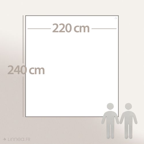 Couvre-lit 220x240 Cm Celeste Velours Piquage Points Brodés Beige Loutre