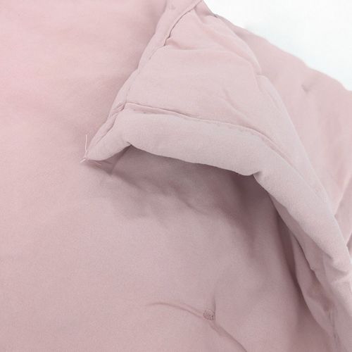 Couvre-lit 180x240 Cm Celeste Velours Piquage Points Brodés Rose