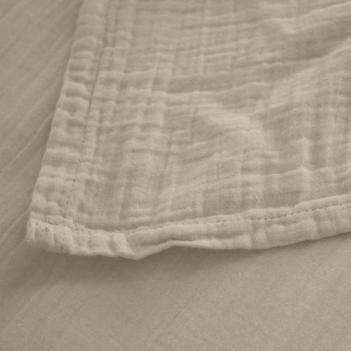 Drap Plat 270x300 Cm Mousseline De Coton Milos Beige Chanvre