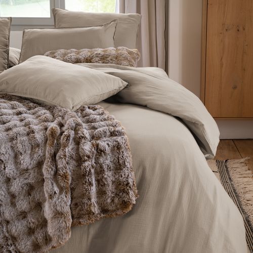 Drap Plat 270x300 Cm Mousseline De Coton Milos Beige Chanvre