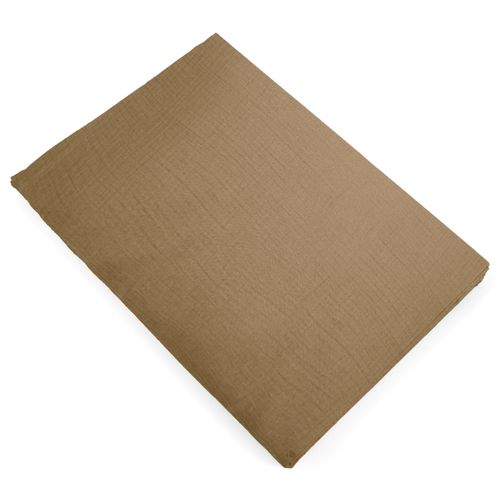 Drap Plat 270x300 Cm Mousseline De Coton Milos Marron Houblon