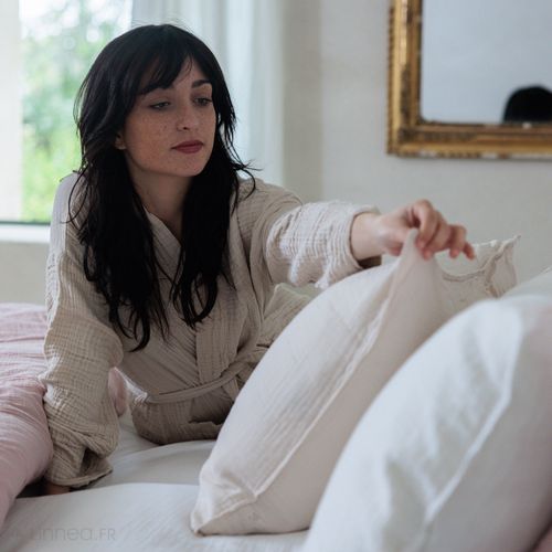 Drap Plat 270x300 Cm Mousseline De Coton Milos Jaune Gold