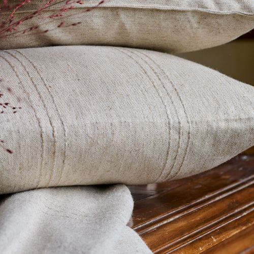 Couvre-lit 180x240 Cm Collection Jaïa Lin Et Coton Coloris Beige Lin