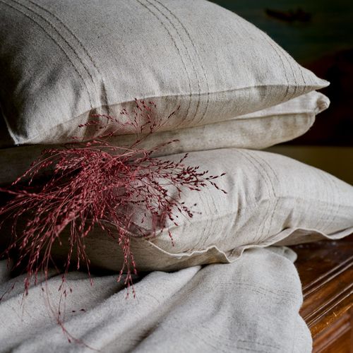 Couvre-lit 180x240 Cm Collection Jaïa Lin Et Coton Coloris Beige Lin