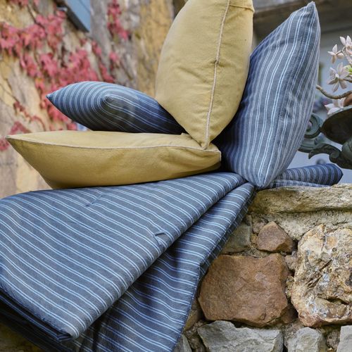 Chemin De Lit Coton Lavé 80x200 Cm Lili Déco Bleu Marine