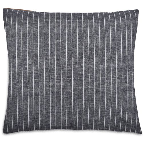 Taie D'oreiller Mousseline De Coton 65x65 Cm Lana à Rayures Noir Caviar