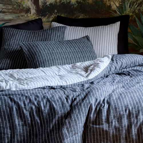 Drap Plat Mousseline De Coton 270x300 Cm Lana à Rayures Blanc Neige