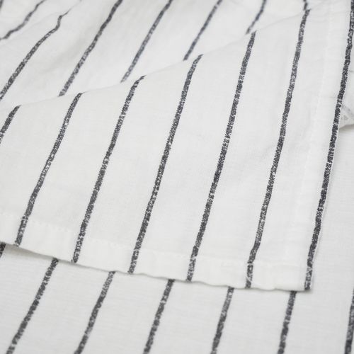 Drap Plat Mousseline De Coton 270x300 Cm Lana à Rayures Blanc Neige