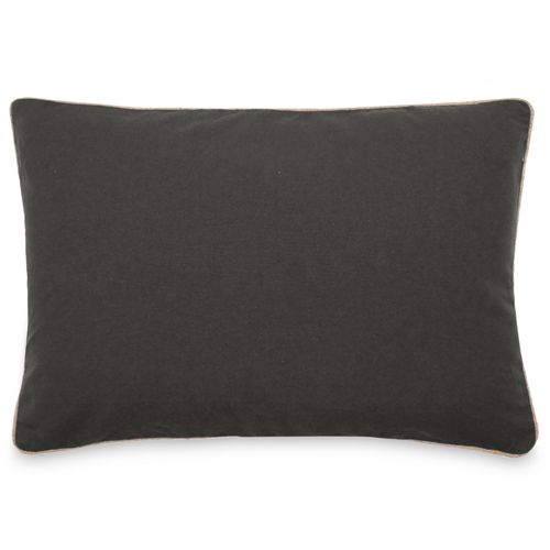 Housse De Coussin Coton Fil Teint 40x60 Cm Hono Déco Noir Caviar