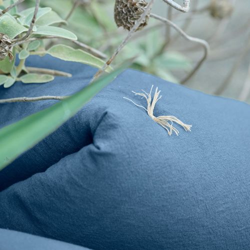 Chemin De Lit Coton Lavé 80x200 Cm Hono Déco Bleu Marine