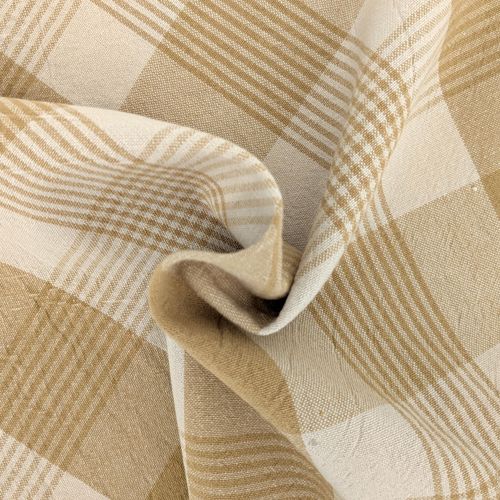 Nappe Carrée 160x160 Cm Ness En Coton Fil Teint à Carreaux Jaune Houblon