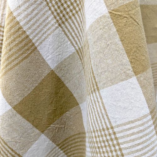 Nappe Rectangle 160x200 Cm Ness En Coton Fil Teint à Carreaux Jaune Houblon