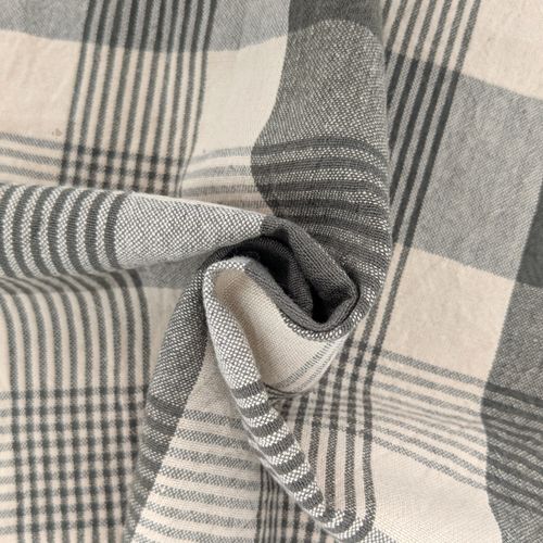 Nappe Rectangle 160x300 Cm Ness En Coton Fil Teint à Carreaux Vert Kaki