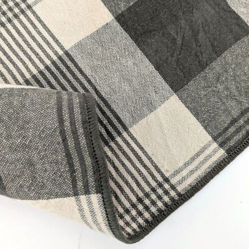 Nappe Rectangle 160x300 Cm Ness En Coton Fil Teint à Carreaux Vert Kaki