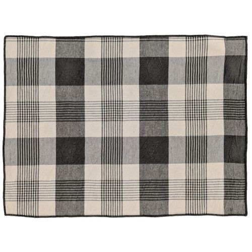 Lot De 4 Sets De Table 37x50 Cm Collection Ness En Coton Fil Teint à Carreaux Vert Kaki