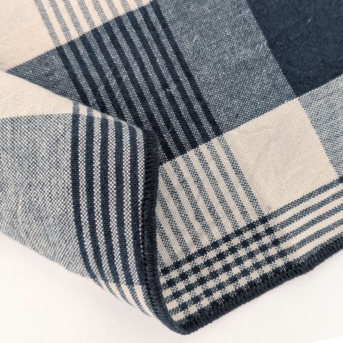 Lot De 4 Sets De Table 37x50 Cm Collection Ness En Coton Fil Teint à Carreaux Noir Caviar