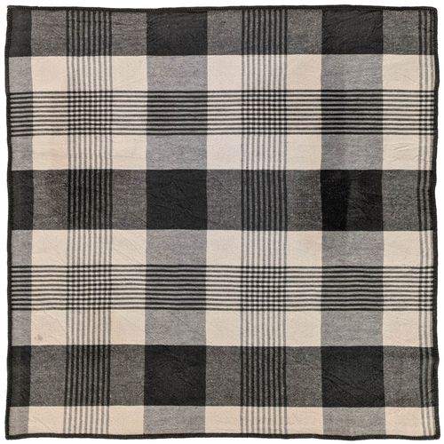 Lot De 6 Serviettes De Table 42x42 Cm Collection Ness En Coton Fil Teint à Carreaux Vert Kaki