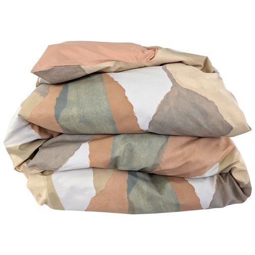 Housse De Couette 200x200 Cm Percale De Coton Land Craie Multicolore