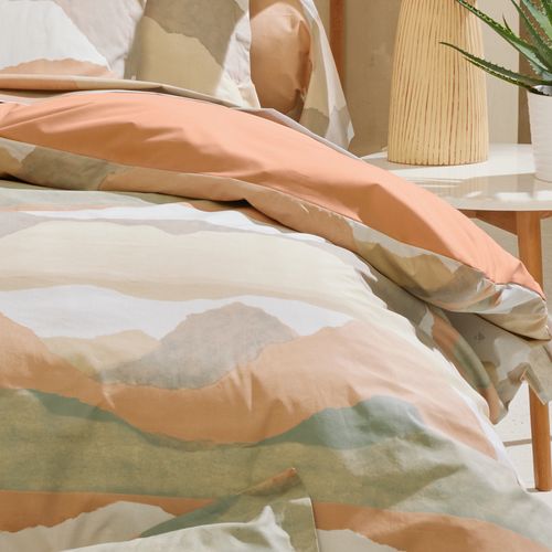 Housse De Couette 260x240 Cm Percale De Coton Land Craie Multicolore