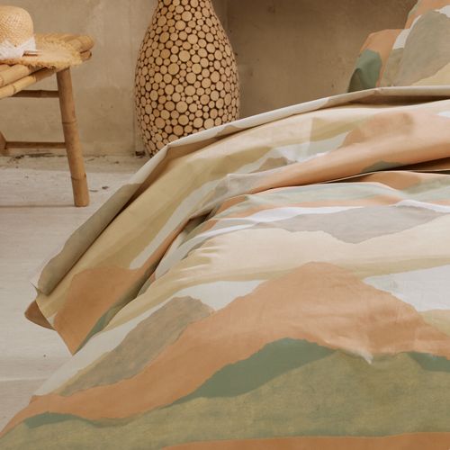 Drap Plat 180x290 Cm Percale De Coton Land Craie Multicolore