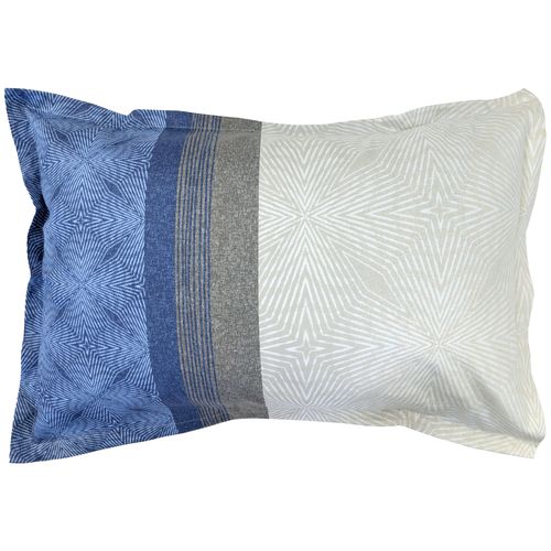 Taie D'oreiller 70x50 Cm Satin De Coton Tiago Bleu Indigo