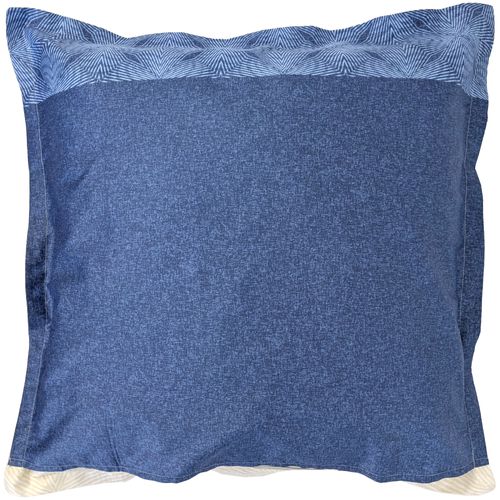 Taie D'oreiller 65x65 Cm Satin De Coton Tiago Bleu Indigo