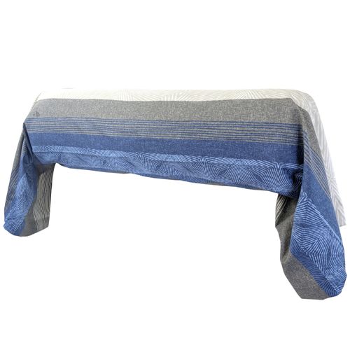 Taie De Traversin 140x43 Cm Satin De Coton Tiago Bleu Indigo