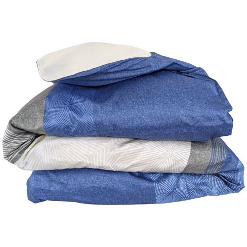 Housse De Couette 240x220 Cm Satin De Coton Tiago Bleu Indigo