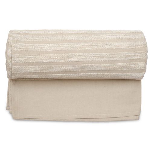 Dessus De Lit Siloe Pur Coton Fil Teint 350 G/m² 180x240 Cm Beige Ficelle