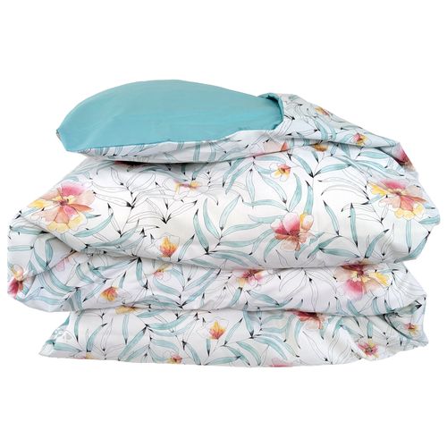 Housse De Couette 140x200 Cm Percale De Coton Roxane Multicolore