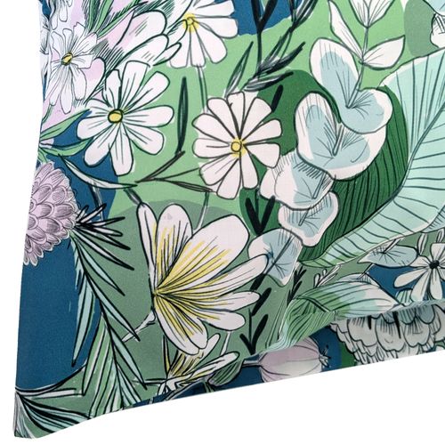 Taie D'oreiller 65x65 Cm Percale De Coton Bali Motif Floral Vert