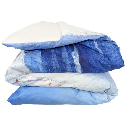 Housse De Couette 140x200 Cm Percale De Coton Regate Bleu