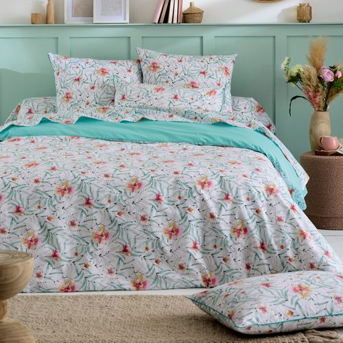 Parure 200x200 Cm 65x65 Percale De Coton Roxane Multicolore 3 Pièces