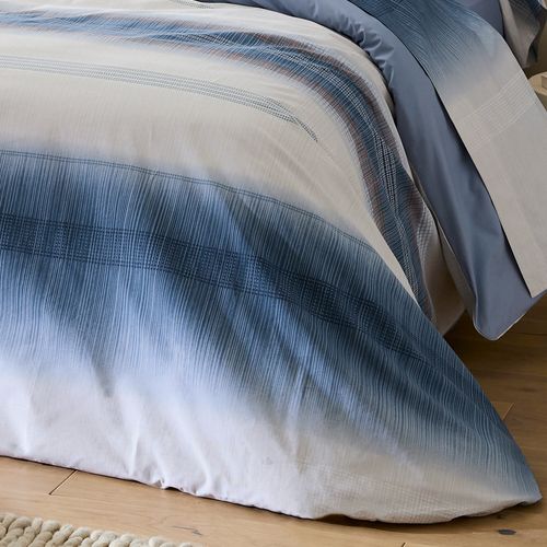 Housse De Couette 140x200 Cm Percale Coton Esteban Bleu