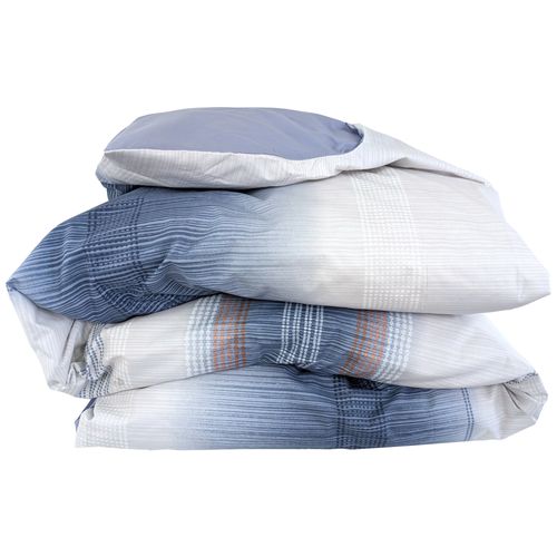 Housse De Couette 140x200 Cm Percale Coton Esteban Bleu