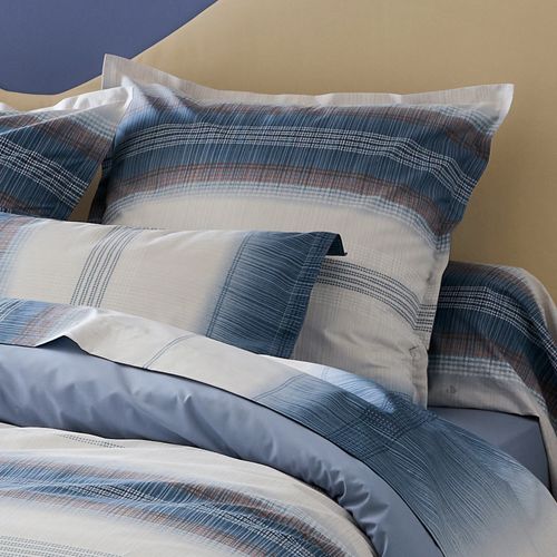 Taie D'oreiller 65x65 Cm En 100% Percale De Coton Esteban Bleu