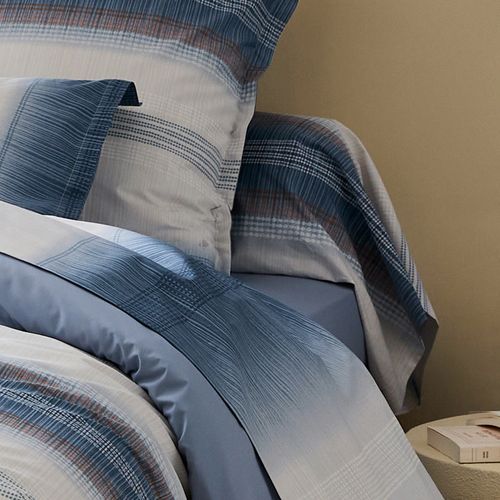 Taie De Traversin 200x43 Cm Percale Coton Esteban Bleu